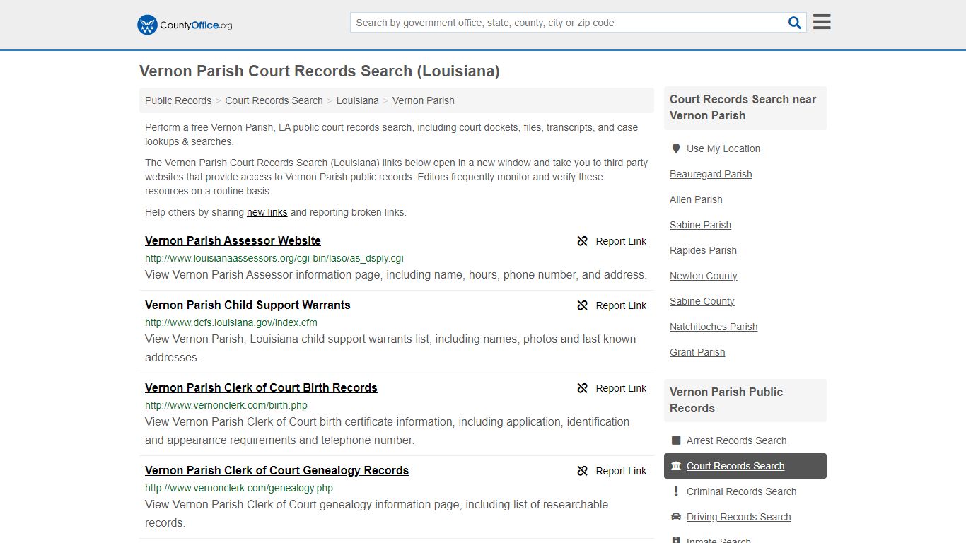 Court Records Search - Vernon Parish, LA (Adoptions, Criminal, Child ...